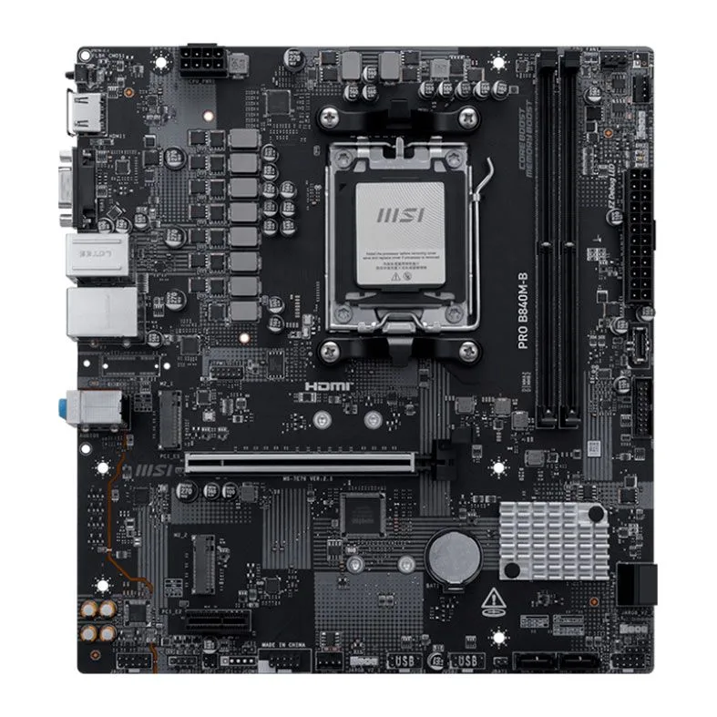 PLACA MAE MSI PRO B840M-B, DDR5, SOCKET AMD AM5, M-ATX, CHIPSET AMD B840, PRO-B840M-B