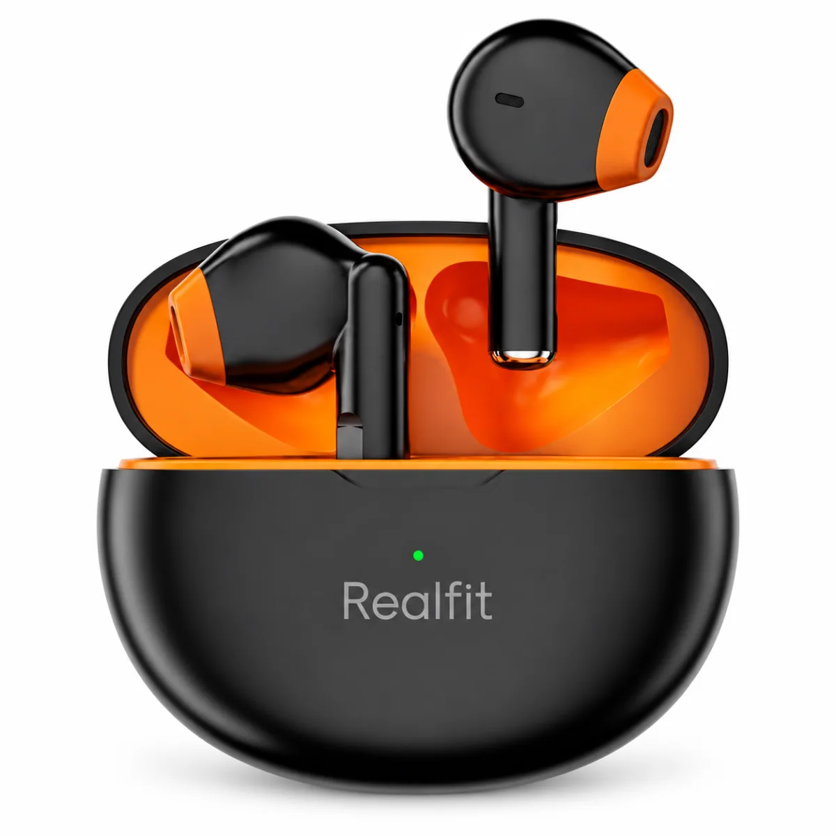 FONE BLUETOOTH REALFIT F2 TWS (PRETO E LARANJA)