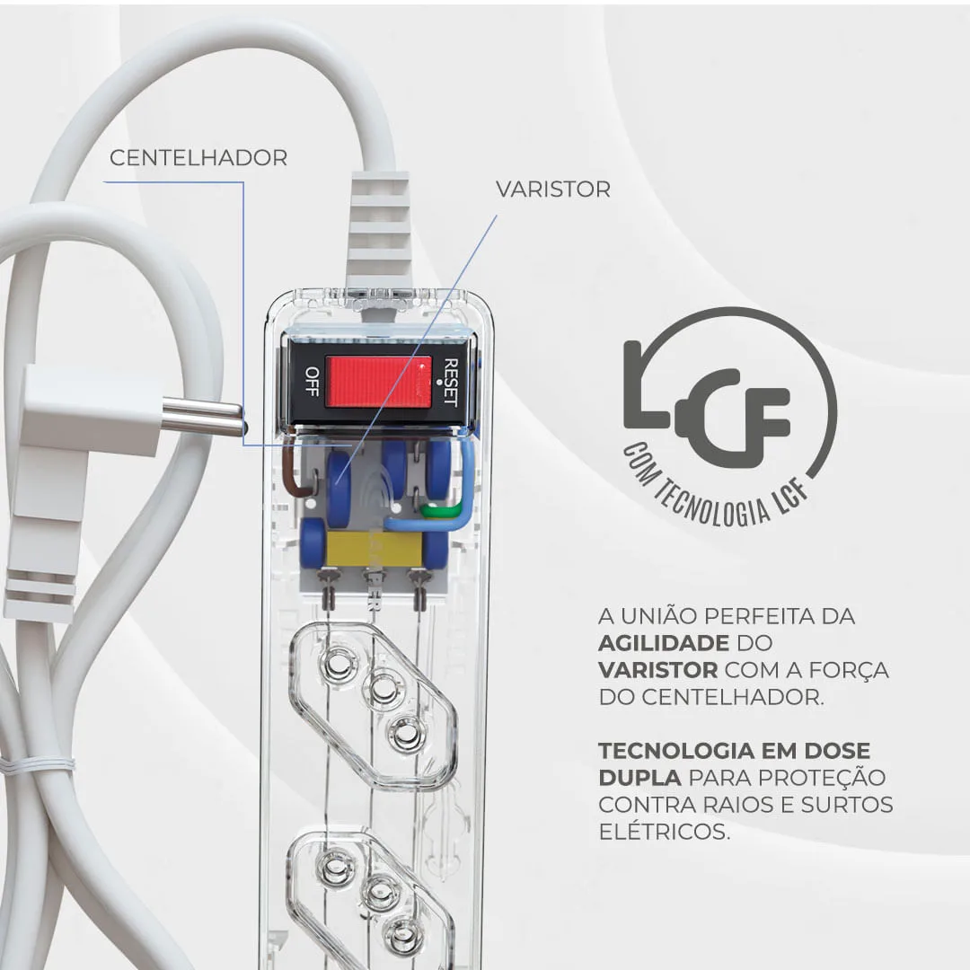 FILTRO DE LINHA DPS ICLAMPER 5 LCF 1 METRO CLAMPER TRANSPARENTE — imagem 2