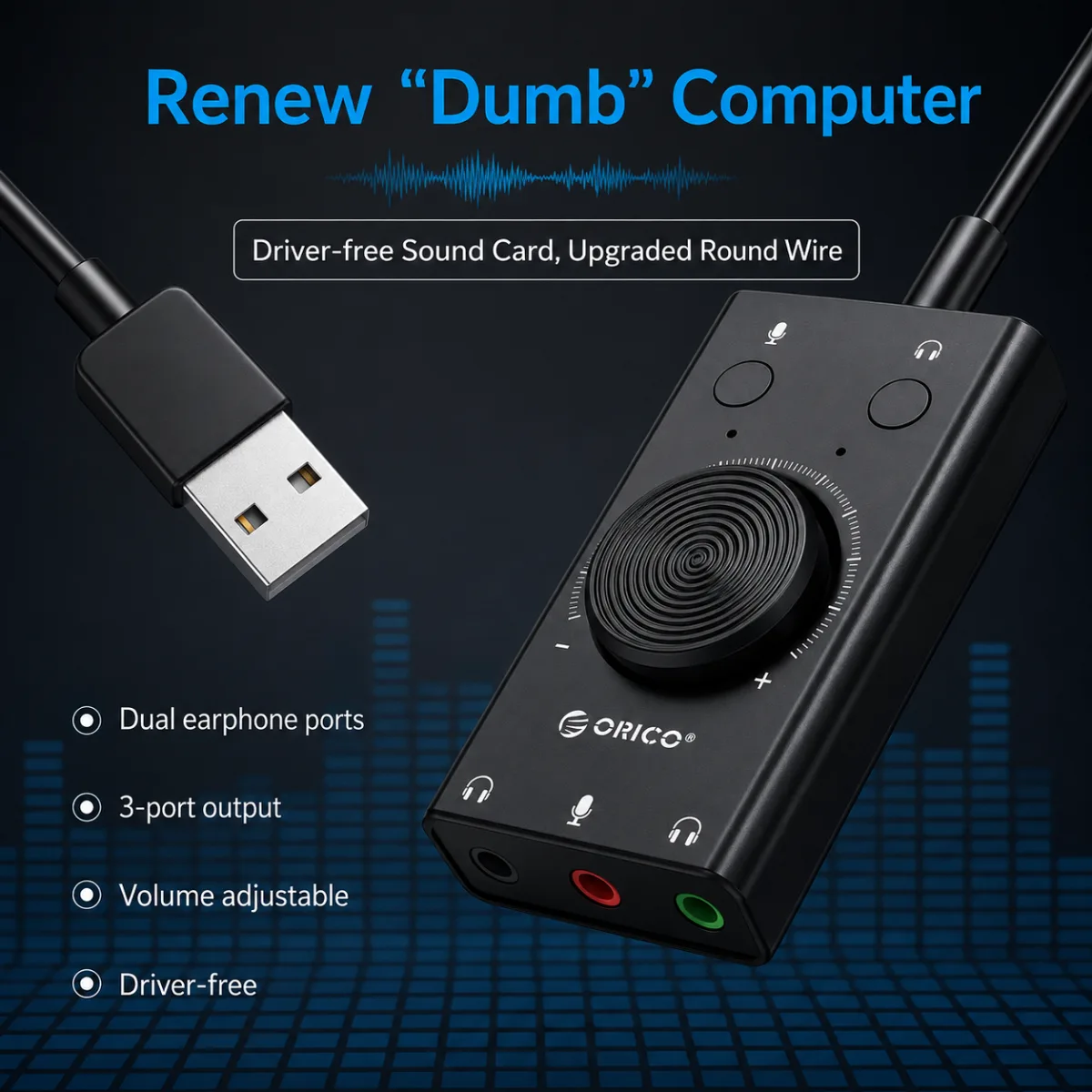 DRIVE DE AUDIO USB 7.1 ORICO SC2 — imagem 3