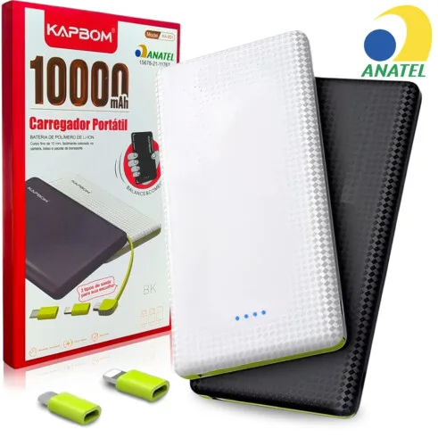 POWER BANK KAPBOM 10.000MAH KA-951, BRANCO