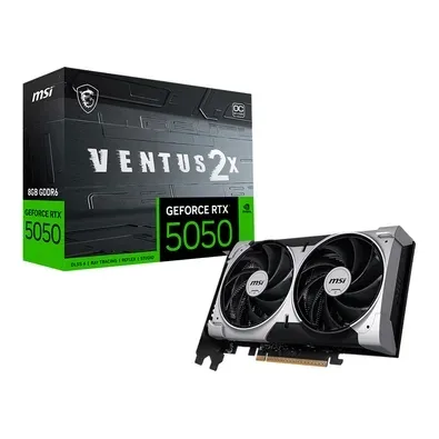 PLACA DE VIDEO MSI GEFORCE RTX 5050 VENTUS 2X OC, 8GB, GDDR6, 128-BIT, G5050-8V2C-NAC