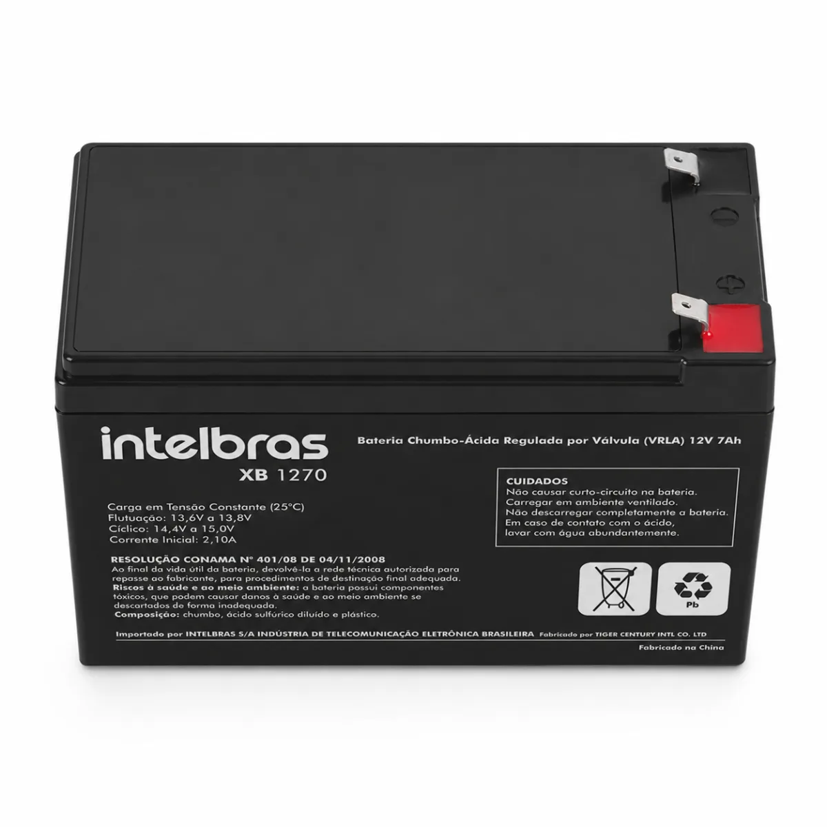 BATERIA SELADA 12V 7A XB 1270 P/ ALARME E NOBREAK INTELBRAS