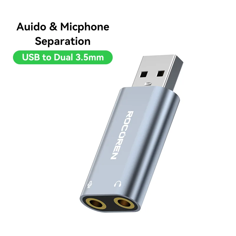 DRIVE DE AUDIO USB A DUAL 3.5MM ROCOREN