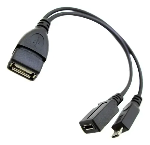 ADAPTADOR OTG 2 EM 1 MICRO USB (MACHO E FEMEA) P/ USB A FEMEA