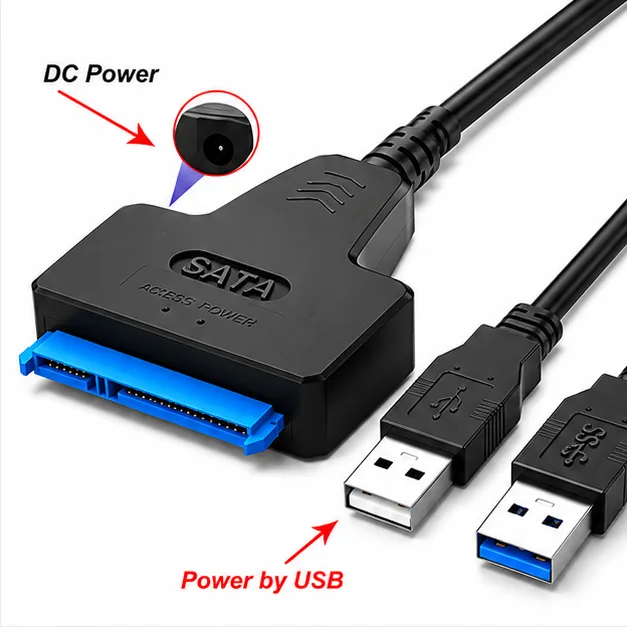 CABO ADAPTADOR SATA 3 / USB 3.0 + USB 2.0 HD/SSD 2.5"