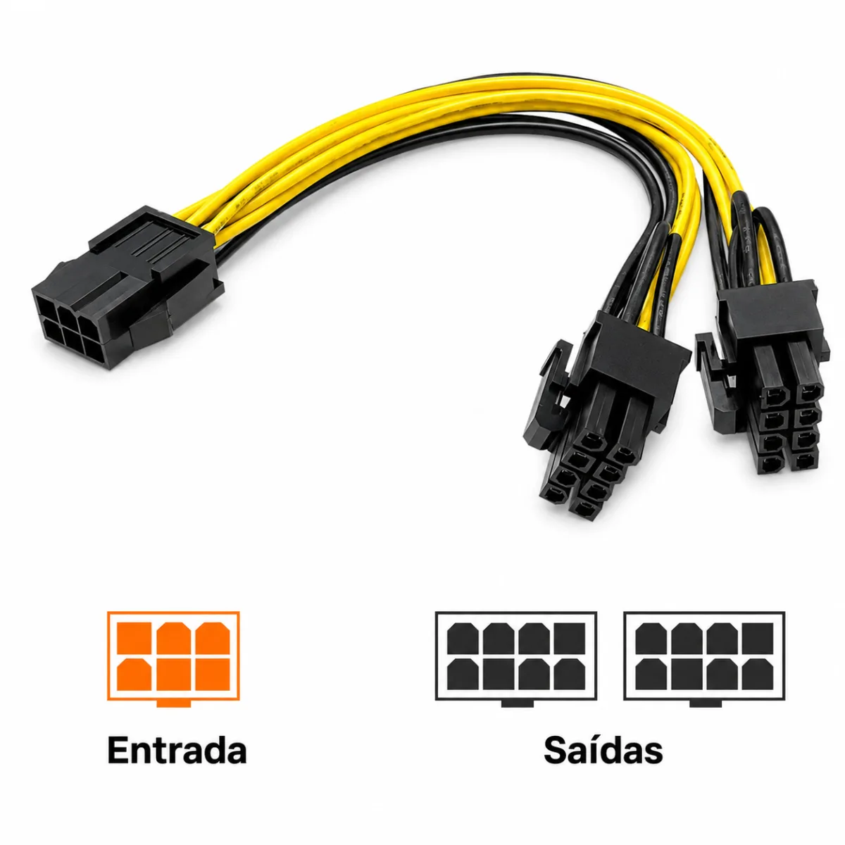 CABO ADAPTADOR 6PIN -> 2 X 8PIN PCIE PLACA DE VIDEO